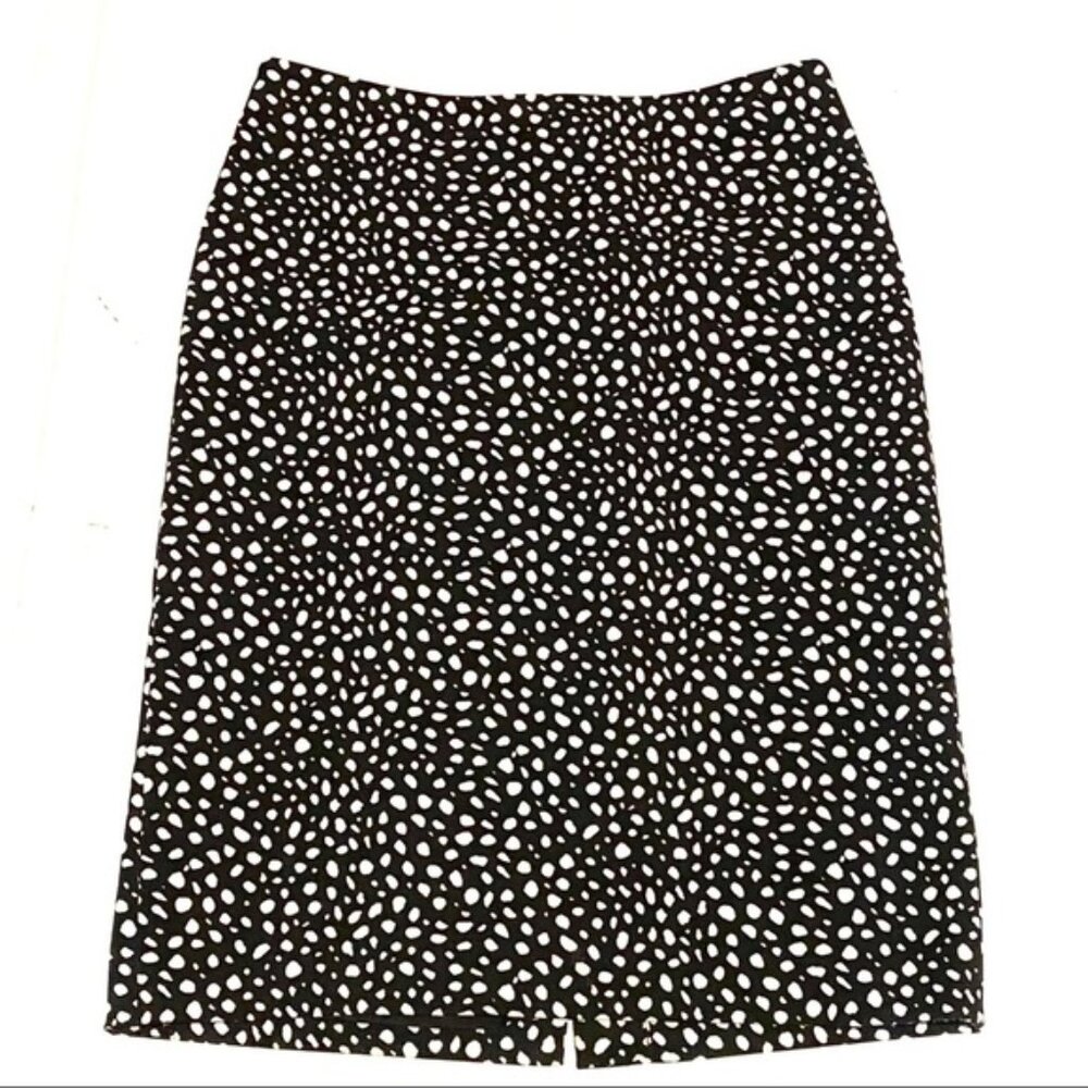 Talbots Dot Print Black White Career Pencil Skirt Women's 4